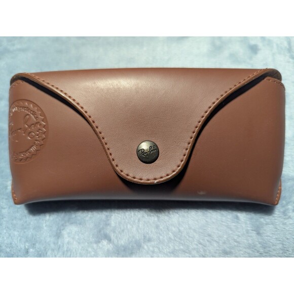 RAY-BAN SUNGLASSES GENUINE LEATHER CASE AND HARD BOX MADE IN ITALY FREE SHIPPING - Picture 2 of 8